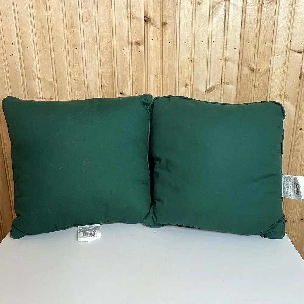 Lot Of 2 VTG Christmas Throw Pillows Santa Teddy Bears American Weavers Mohawk